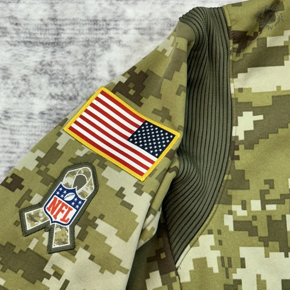 Nike Kansas City Chiefs‎ Salute Service Hoodie Men Small Green Camo Dri-Fit NFL